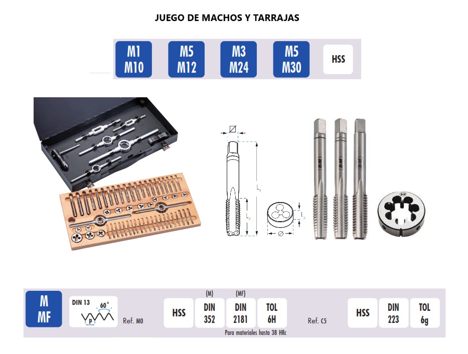 Juego Machos y Tarrajas Juego Machos y Tarrajas