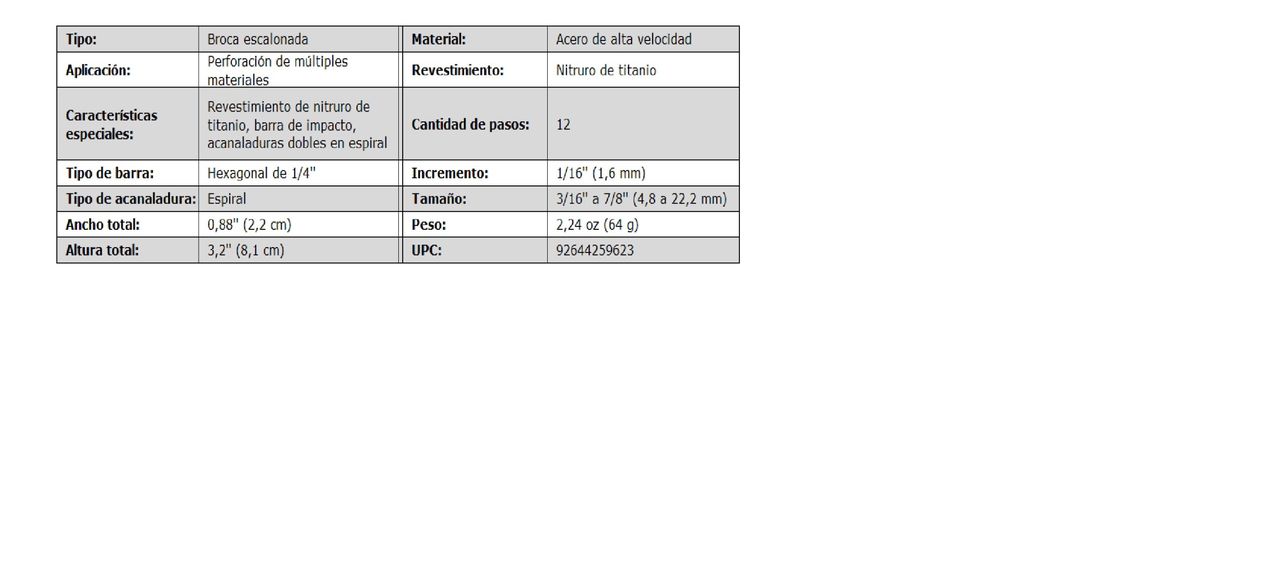 especificaciones especificaciones